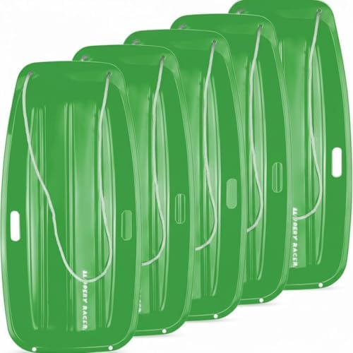 Slippery Racer Downhill Sprinter Flexible Kids Toddler Plastic Cold-Resistant Toboggan Snow Sled with Pull Rope and Handles -35 Inch