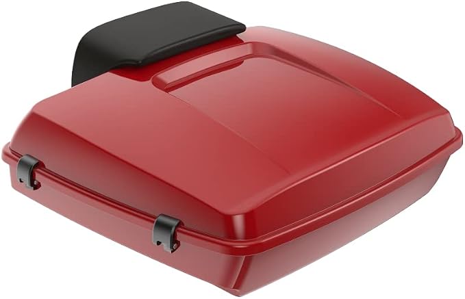 Advanblack Road Glide Tour Trunk Pack Redline Red Razor Tour Trunk Pack Backrest Pad for '97-'25 Harley Touring Road King Street Glide Electra Glide CVO models