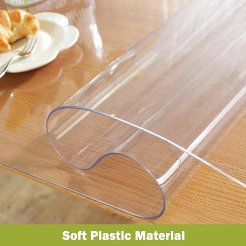 OstepDecor 42 x 88 in Clear Table Protector 1.5mm Thick Plastic Table Cover
