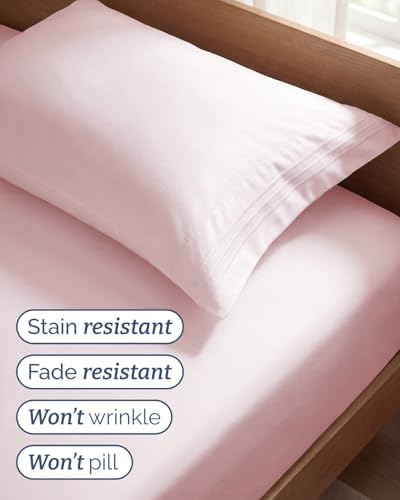 Twin Size 3 Piece Sheet Set - Breathable & Cooling Sheets - Lavender Pink