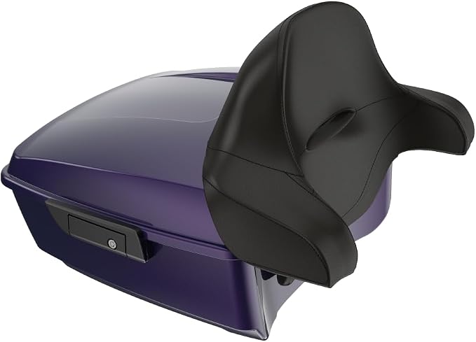 Advanblack 2025 RG Tour Trunk Pack Mystic Shift King Tour Trunk Pack Luggage +Wrap-Around Backrest Pad for '97-'25 Harley Touring Road King Street Glide Electra Glide CVO models