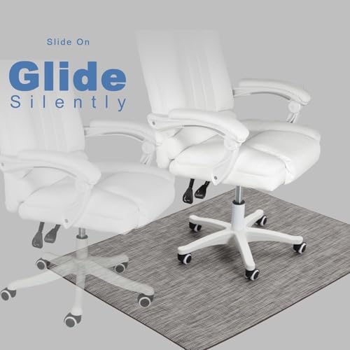 Chair Mat for Hardwood & Tile Floor, 47" x 52" Heavy Duty Office Chair Mat for Rolling Chairs, Anti Slip, Non-Curve, Floor Protector for Home Office, Heathered Gray