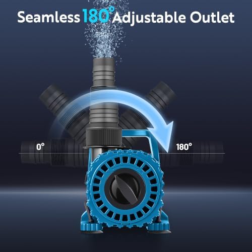 TONGCHANT 310W Pond Pump for Outdoor Ponds, 1200-5300 GPH Adjustable Flow
