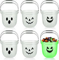 Glow In The Dark Halloween Candy Buckets,Plastic Trick or Treat Pail,12 PCS