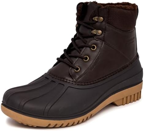 LONDON FOG Aspen Winter Boots for Men Waterproof Snow - Insulated Duck Mens Snow Boots or Rain Boots, Black Tan or Brown, Size 7 to 15 Medium and Extra Wide Widths