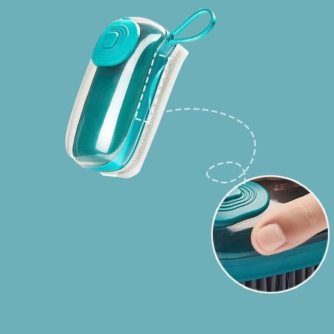 Washing Pot Soft Brush Kitchen Household Dishwashing Brush Laundry Brush Automatic Liquid-Filling Shoe Brush(E)