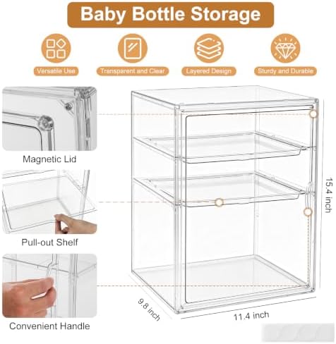 ERTIUANIO Baby Bottle Organizer for Countertop Cabinet Storage