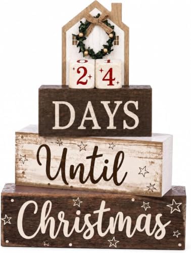 Christmas Countdown Decorations Indoor, Christmas Table Decor for Home