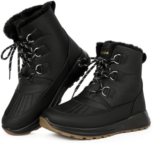 Women's Snow Ankle Boots Winter Lace-up Booties Warm Water Resistant 5.5-11