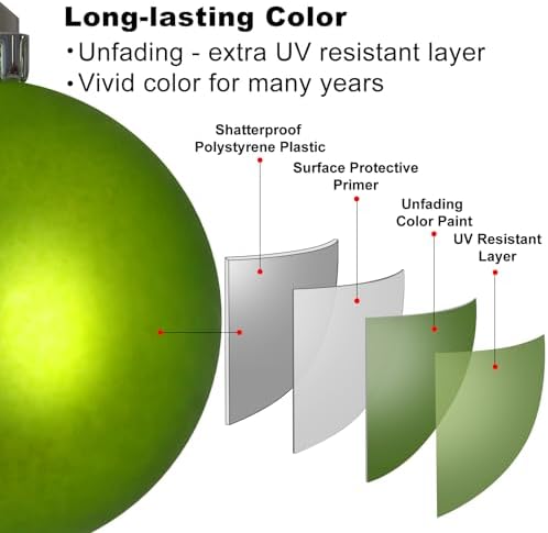 Lime Green 1.6" Small Christmas Balls Christmas Tree Decoration Ornaments Shatterproof Hanging Balls for Birthday St. Patrick's Day Easter Mardi Gras Holiday Wedding Decorations Set of 36pcs