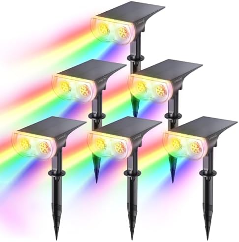 Linkind Halloween Solar Lights Outdoor Spotlight Waterproof RGB 6 Pack
