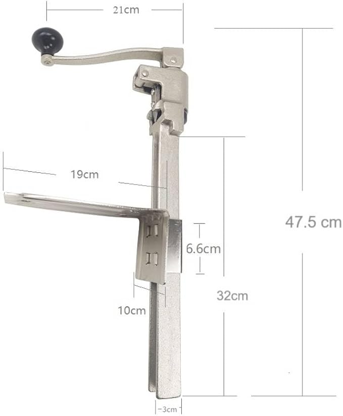 Heavy-Duty Commercial Can Opener – Industrial-Grade Manual Tabletop for 11000, Stainless Steel Blade for Cans Up to 11” Tall, for Kitchen, Restaurant, Ergonomic Handle, Easy to Clean