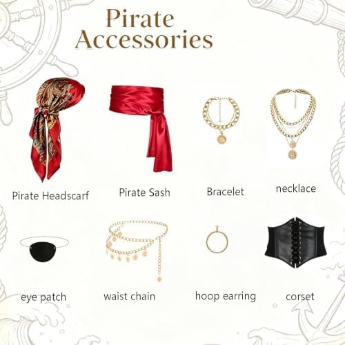 Pirate Costume Women Renaissance Medieval Outfits Halloween Cosplay Set