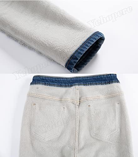 Yehopere Women's Winter Fleece Lined Jeans Slim Fit Warm Skinny High Waist Denim Jean