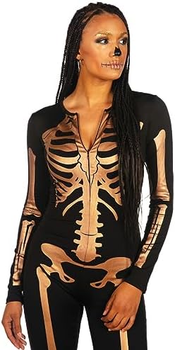 Tipsy Elves Sexy Halloween Skeleton Bodysuit for Women - One Piece Costume