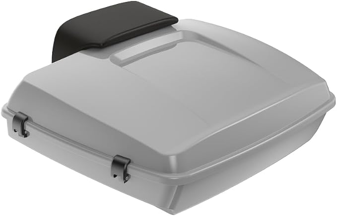 Advanblack 2024 Road Glide Razor Tour Trunk Pack Compatible with Road King FLHR Street Glide FLHX Road Electra Glide 2014-2025 Mounting Rack, Backrest & Stitching Liners (Billiard Gray)