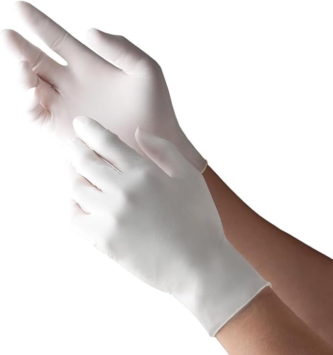 TRONEX 1510 Rubber Latex Disposable Gloves, Non Medical, General Purpose, Food Handling, Food Preparation, Light Industrial, Smooth Finish, Corn Starch Powdered, Natural Color, Medium, Case of 1000