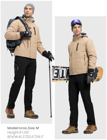 Rdruko Men's Snow Pants Waterproof Ski Pants Insulated Trousers