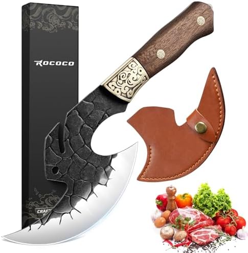 ROCOCO Viking Cleaver Knife Birthday - Full Tang Kitchen Axe Gift Men