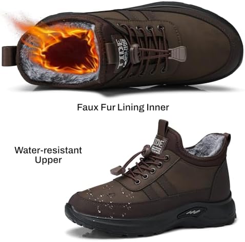 SHIBEVER Winter Snow Boots for Women: Warm Fur Lined Snow Ankle Booties