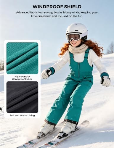 wantdo Girls Ski Pants Winter Snow Bibs Kids Insulated Snowboarding Overall