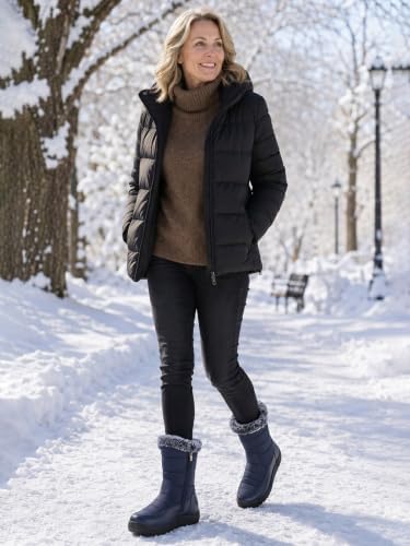 SHIBEVER Women Winter Snow Boots: Waterproof Fur Insulated Warm Ankle Boot