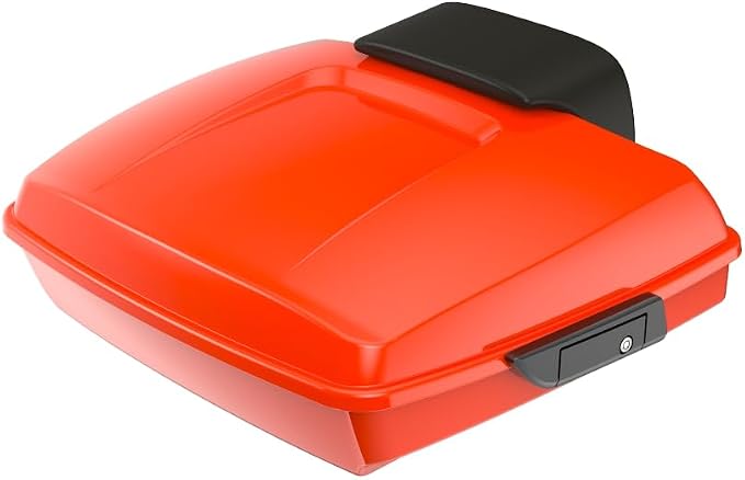 Advanblack Road Glide Tour Trunk Pack Blood Orange Razor Tour Trunk Pack Backrest Pad for '97-'26 Harley Touring Road King Street Glide Electra Glide CVO models