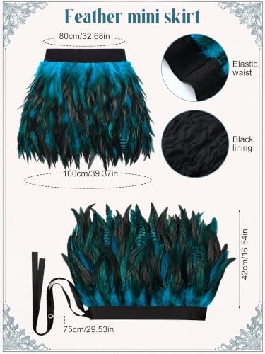 Janmercy 5 Pcs Halloween Peacock Costume Sets Women Gothic Witch Style