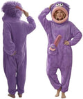 Halloween Adult Big Mouth Monster Onesie, Goofy Coral Fleece Couple Pajamas