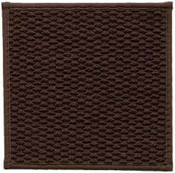 TYUU Small Bathroom Rugs, Non Slip Washable Bath Rugs Super Absorbent Bathroom Rug Thin Quick Dry Low Pile Bath Mats, Brown 12"x12"