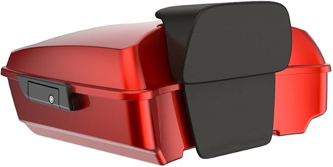 Advanblack Road Glide Tour Trunk Pack Whiskey Fire Chopped Tour Trunk Pack Backrest Pad for '97-'25 Harley Touring Road King Street Glide Electra Glide CVO models