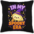 Squishy Dumpling in My Spooky Era Cute Witch Halloween Girls Throw Pillow
