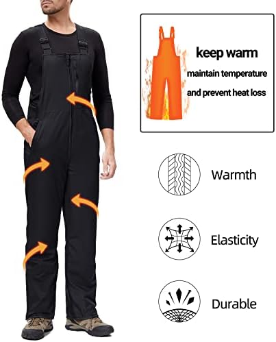 BenBoy Mens Snow Bibs Ski Pants Softshell Waterproof
