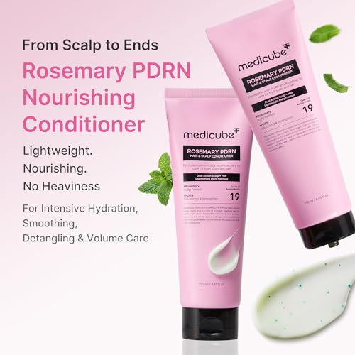 medicube Rosemary PDRN Korean Hair Care Set: Shampoo, Conditioner & Serum | Amino Acids For Thicker, Fuller, Denser-Looking Hair | Cooling & Soothing Scalp Care for Flake-Prone Scalp | 3 Step Routine