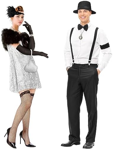 Shinymoon 14 Pcs Halloween 1920s Couples Costume Accessories
