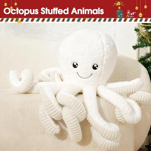 DENTRUN Octopus Plush Toy, Cute Stuffed Animal in 5 Colors 4 Sizes for Gift