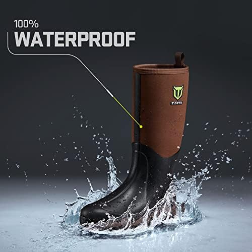 TIDEWE Rubber Neoprene Boots for Men and Women, Waterproof Rain Boot