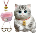 Big Taba Squishy Cat - Giant Kawaii Stress Relief Toy (Silver Tabby Cat )