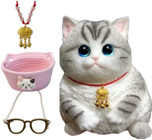 Big Taba Squishy Cat - Giant Kawaii Stress Relief Toy (Silver Tabby Cat )