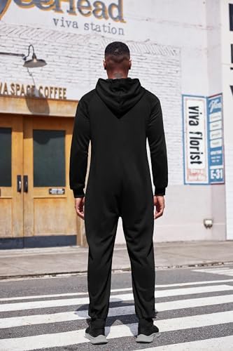 COOFANDY Mens Jumpsuit Onesie Hooded Full Zip One Piece Jogging Tracksuit