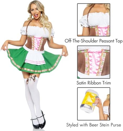 Leg Avenue Women's Gretchen Costume Dirndl Dress Oktoberfest Outfits Women