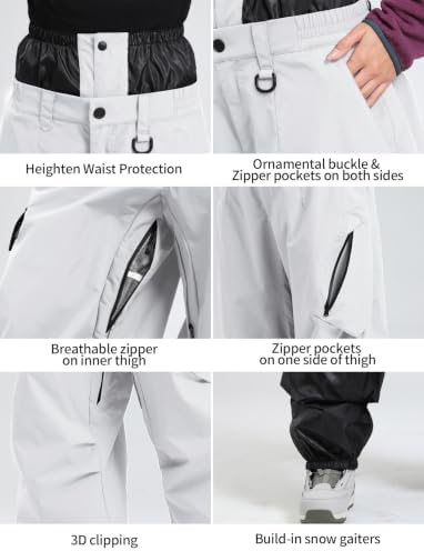 GSOU SNOW Womens Mens Snowboard Pants Baggy Snow Ski Pants for Snowsports