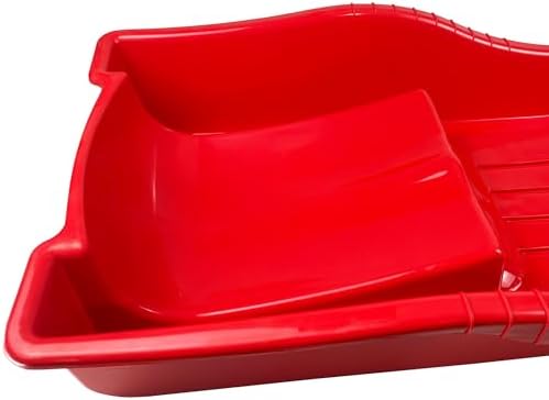 Snow Sled for Kids - SnowBoat Sledge - Single Rider Toboggan with Pull Rope; Outdoor Plastic Winter Sleigh for Toddlers & Kids
