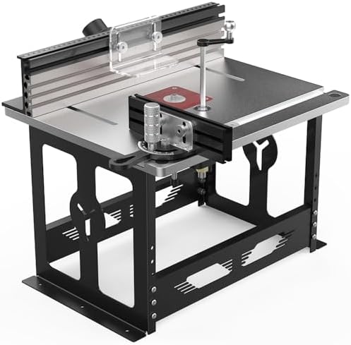 Bench Top Router Table, Full Size Portable Router Table, Workshop Table Router, Workbench Accessory (Black, Metric)