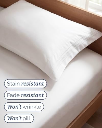 Twin Size 3 Piece Sheet Set - Breathable & Cooling Sheets - Antique White