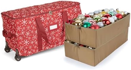 Covermates Rolling Adjustable Ornament Storage Bag, 25.5"W x 13"D x 12.5"H