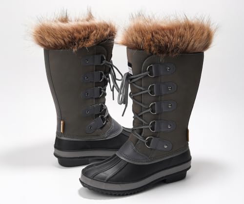 Project Cloud 100% Genuine Leather Waterproof Fur Snow Boots for Women