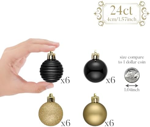 Valery Madelyn Small Christmas Tree Decorations Ball Ornaments 24ct 1.57"