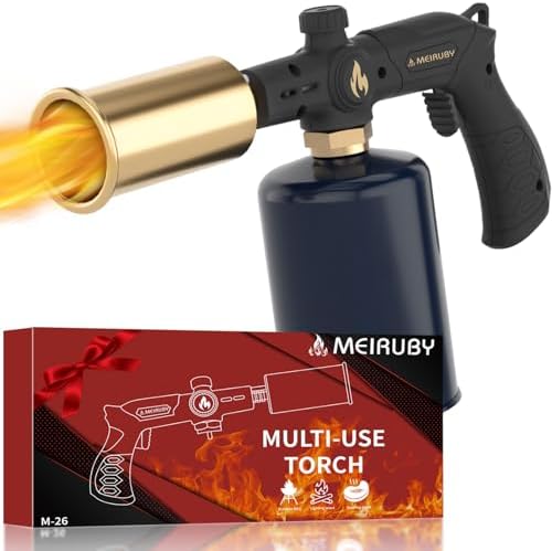 Powerful Propane Torch, Gift for Men Dad, Culinary Blow Kitchen Cooking Torch for Steak Searing, Campfire Charcoal Starter for Blackstone Griddle Accessories (Tank Not included)