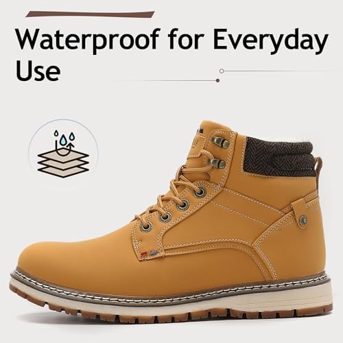 ANALEAF Mens Snow Boots Warm Winter Boots Non Slip Outdoor Fur Lined Shoes